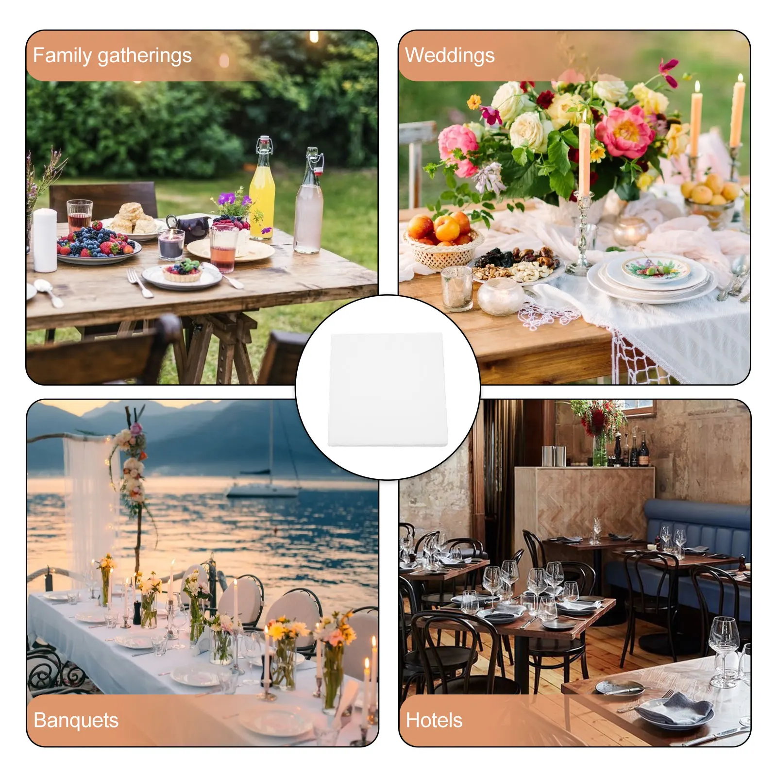 Serviettes de table jetables en pâte de bois de qualité supérieure, 80 pièces, tissu épais pour fête de mariage, hôtel, Restaurant, événement, décor de Table à manger