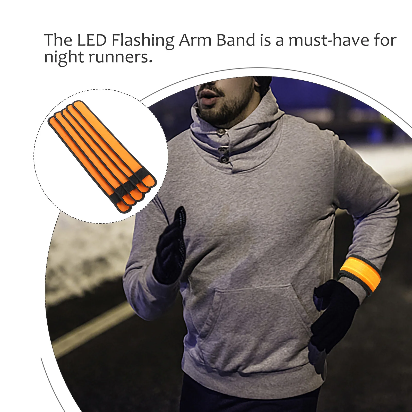 5 stücke Glow Arm Bands Led Klatschen Ringe Für Nacht Laufen Hohe Sichtbarkeit Reflektierende Einstellbare Sicherheit Getriebe Für Outdoor Sport