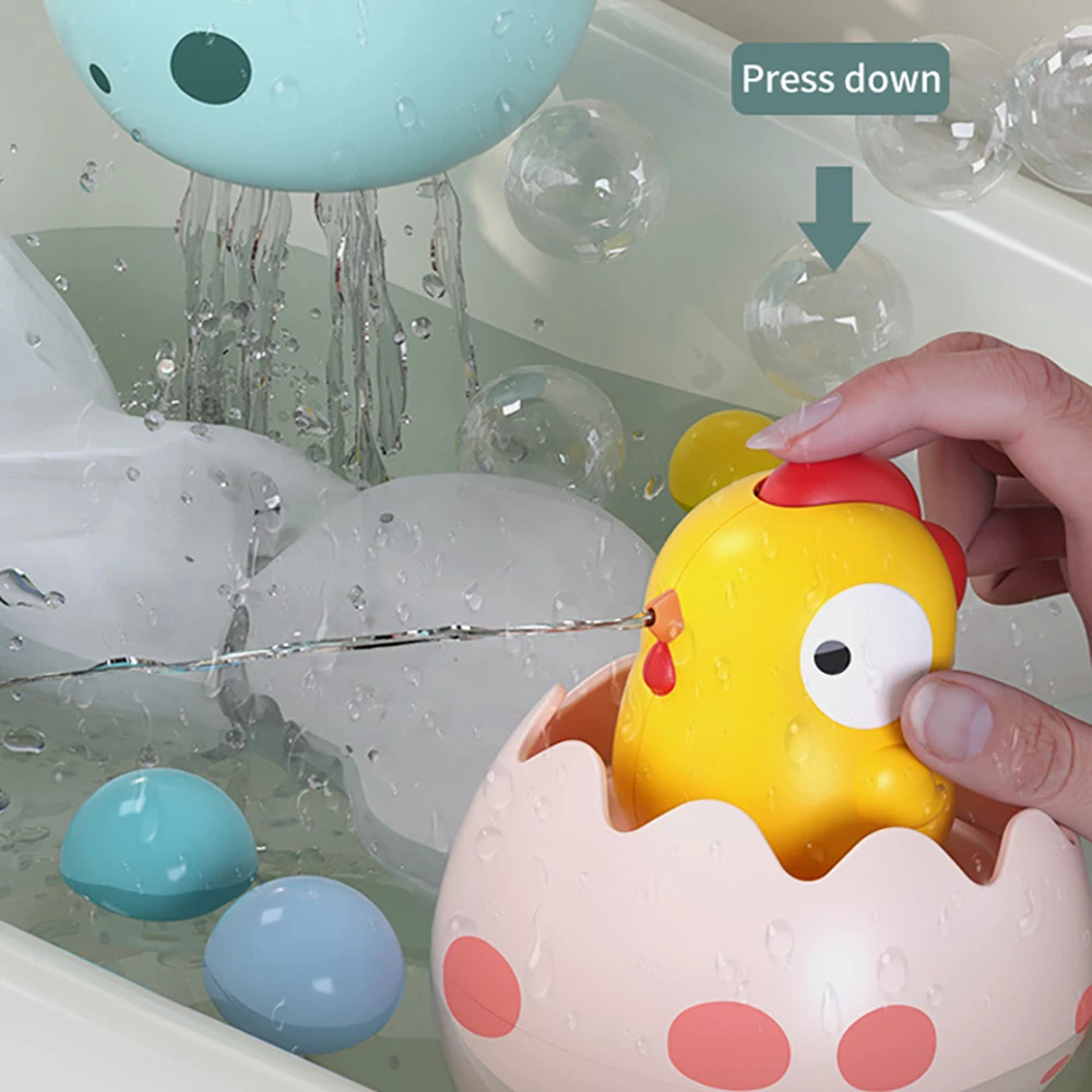 Baby Bath Toys Children Cute Duck Penguin Dinosaur Egg Water Spray Sprinkle Bathroom Toys Kids Happy Accompany Bathing Toys Gift
