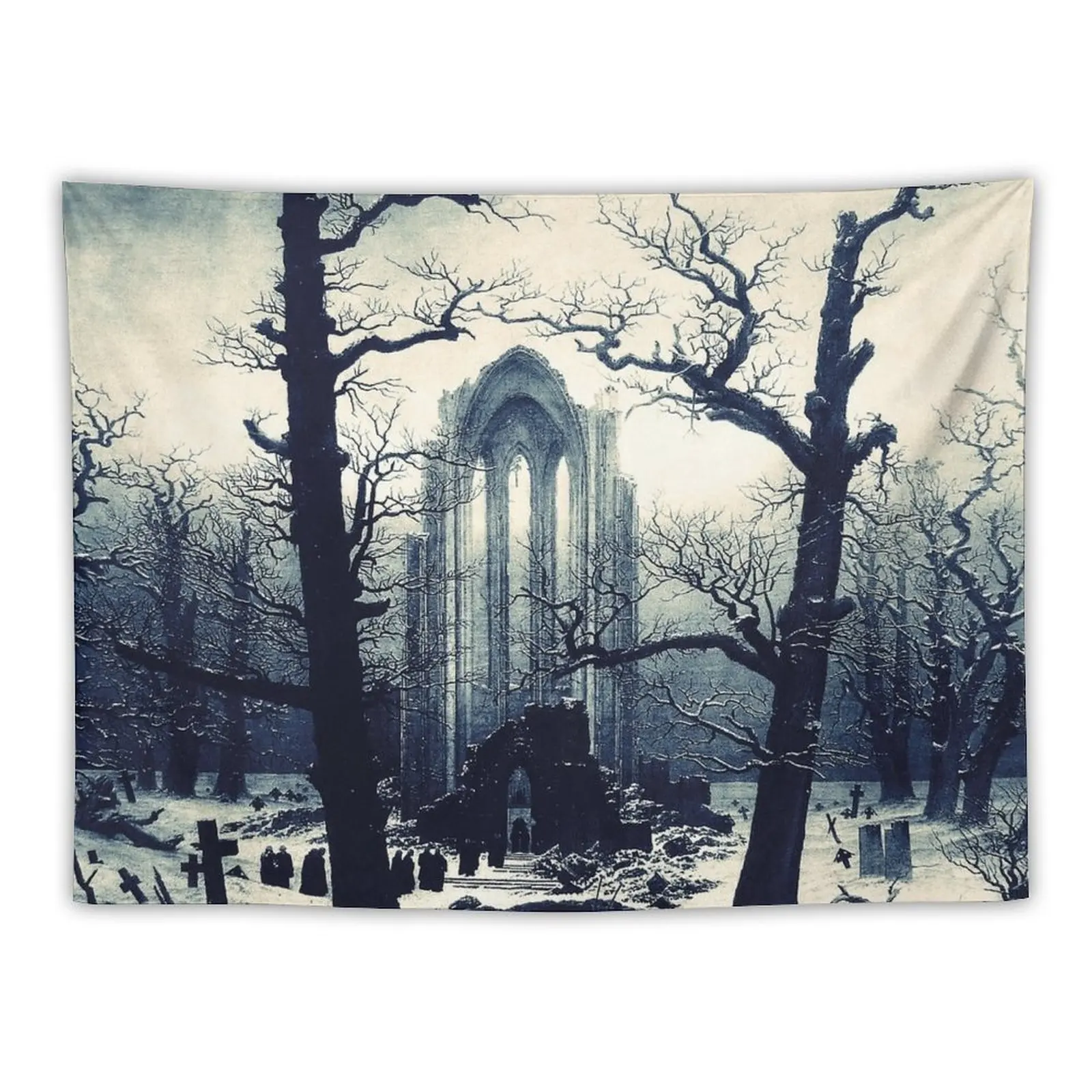 

Monastery Graveyard under Snow by Caspar David Friedrich Tapestry Decor For Bedroom Things To The Room