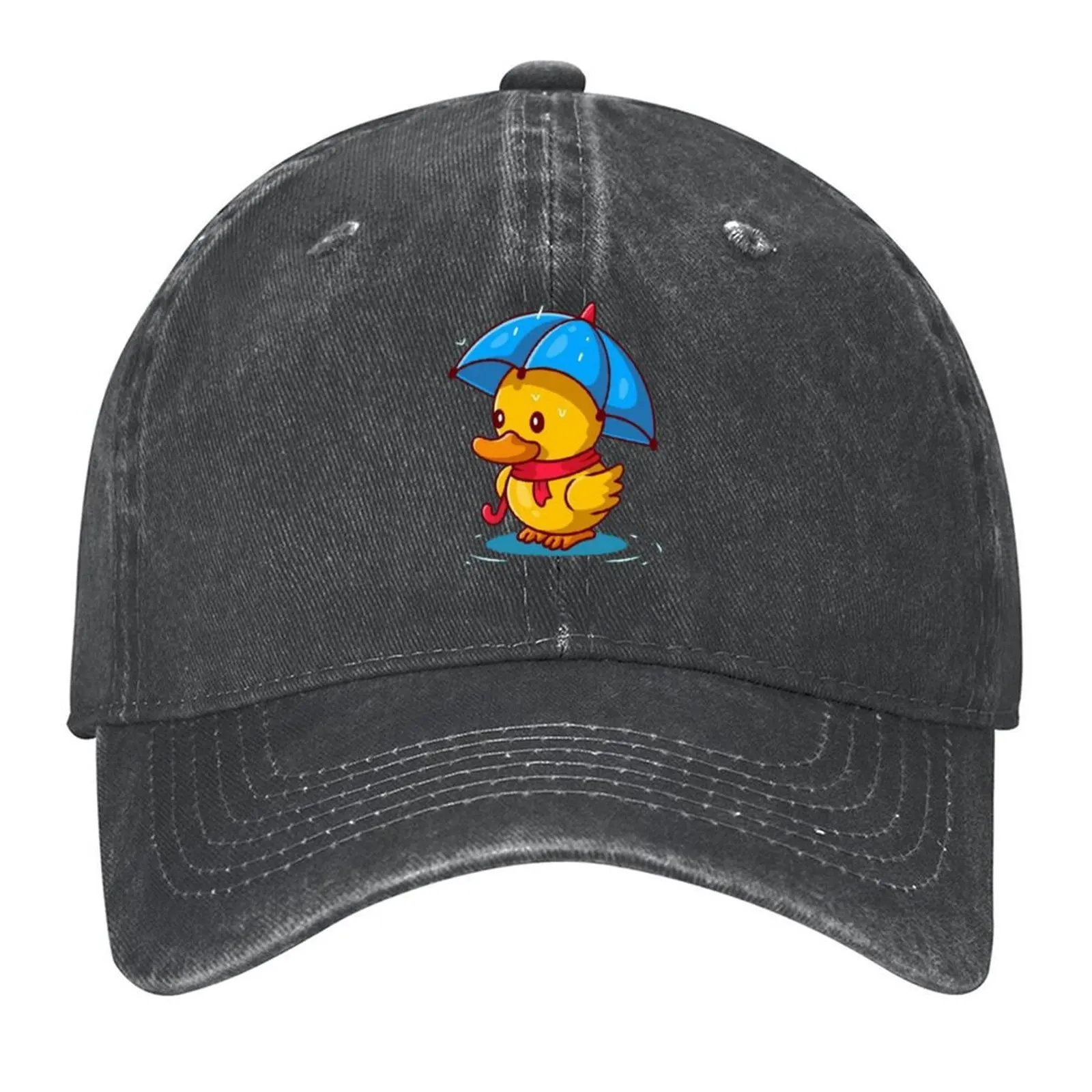 

Baby duck with umbrella Baseball Cap Sports Cap Horse Hat Rugby Golf Hat Men Golf Wear Women's