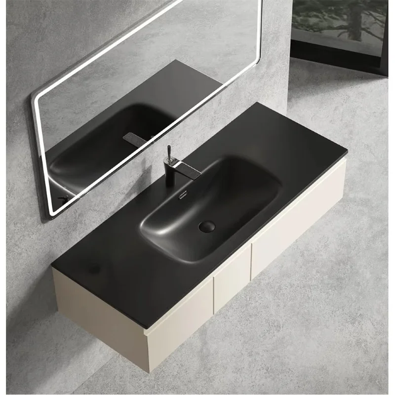 Ceramic bathroom cabinet, washbasin countertop, double basin, rectangular washbasin countertop.