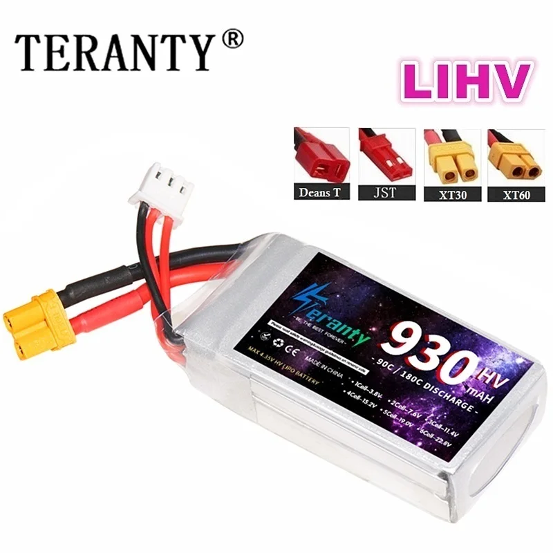 TERANTY 2S HV Battery 7.6V 930mAh 90C Lipo Battery For RC Drone Helicopter Quadcopter FPV Racing Car Parts LIHV Battery