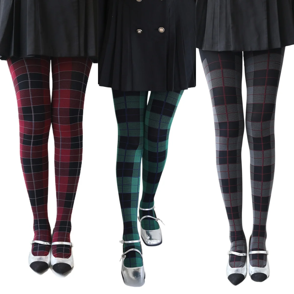 Vinter Tights med Skotsk Ternmønster
