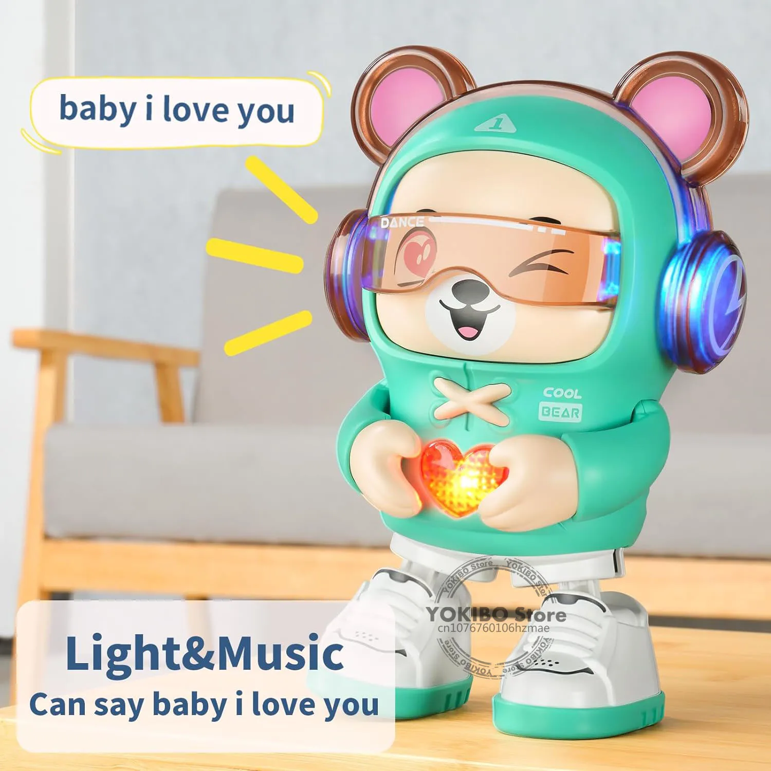 Interactive Baby Toys,with Light Musical, Dancing,Love Gesture,Fun Moving Crawling Toy for Babies Age 6-12 Months,Toddlers Toy