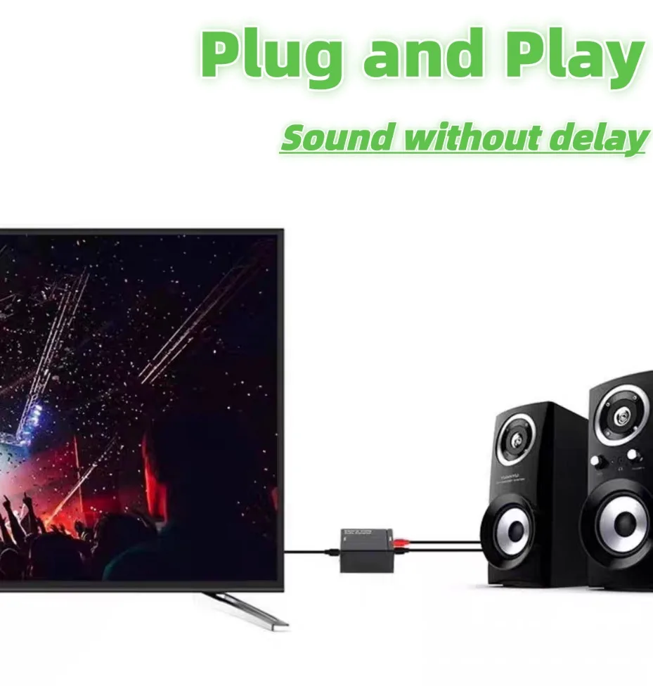 DAC Digital to Analog Audio Adapter, Optical SPDIF Fiber to Stereo Converter with RCA & 3.5mm AUX Output view 4