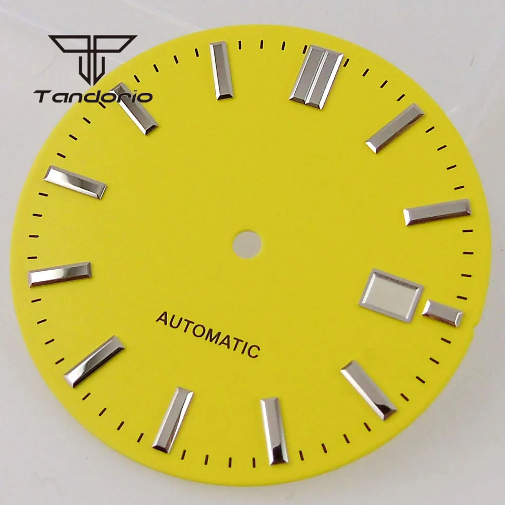 33.5mm Multicolor Watch Dial Face Accessories Parts Date Window Silver Baton Marks Hands Set Fit NH35 NH36 Automatic Movement