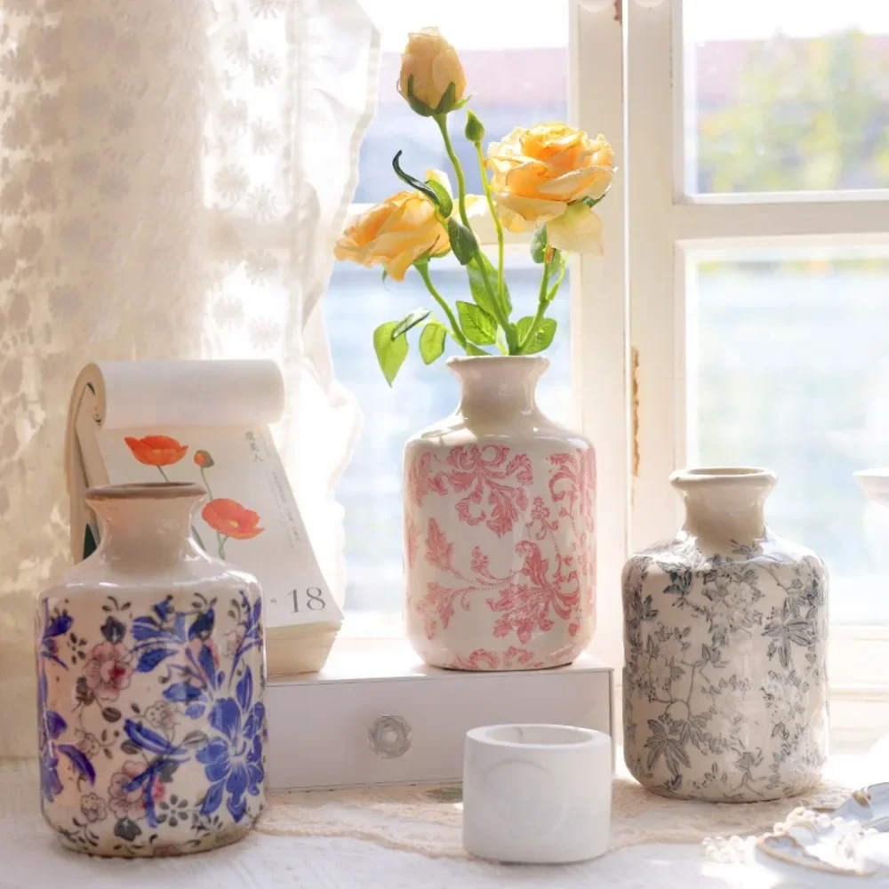 

Nordic Blue and White Porcelain Ceramic Vase Living Room Bedroom Dining Table Flower Arrangement Container Wedding Decoration