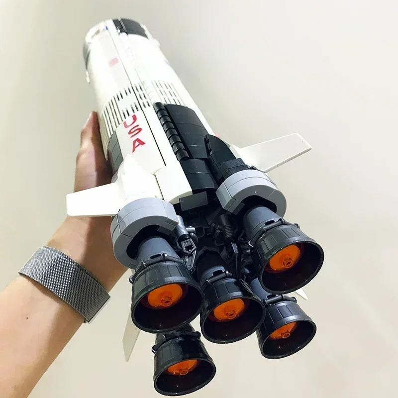 Bloques de construcción Apollo Saturn V 92176, serie de ideas de cohetes espaciales, juguetes educativos para niños, regalos de cumpleaños y Navidad