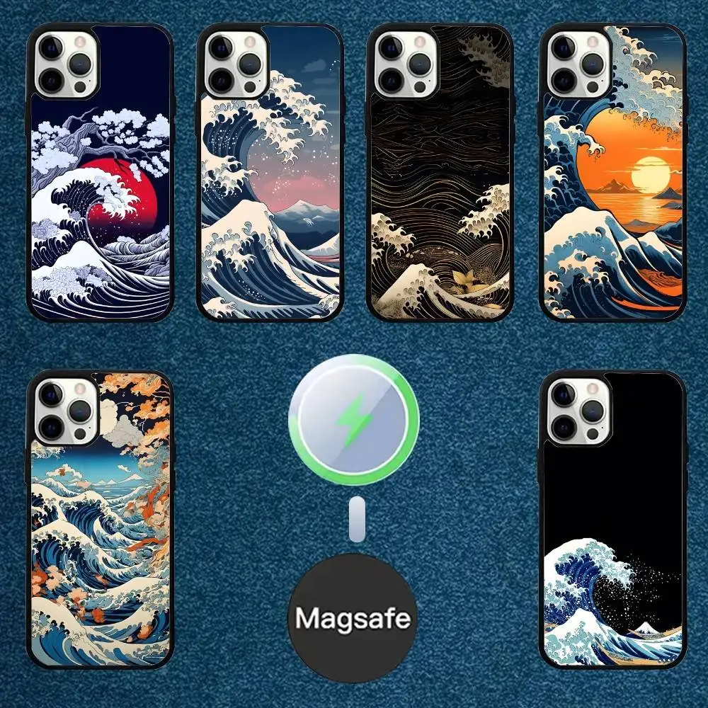 

Great Wave Kanagawa Phone Case For iPhone 16,15,14,13,12,11,Plus,Pro,Max Mini Magsafe Magnetic Wireless Charging