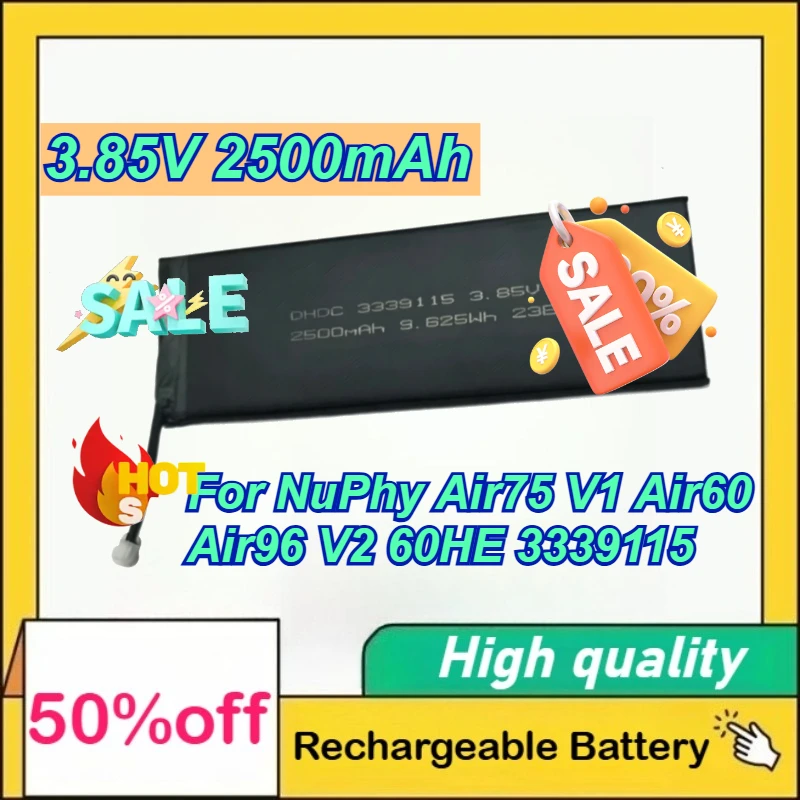 

3.85V 2500mAh Low Axis Mechanical Keyboard Lithium Battery For NuPhy Air75 V1 Air60 Air96 V2 60HE 3339115 Digital Battery