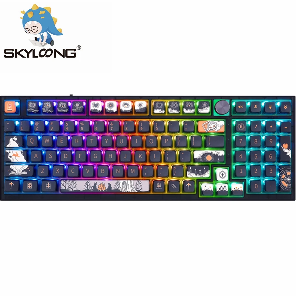 

SKYLOONG Mechanical Keyboard Lite Gasket GK980 3 Modes Bluetooth Wireless 2.4G Hot Swappable Knob RGB Gamer MAC Gaming Keyboards