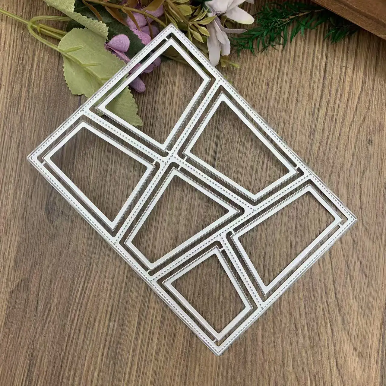 Slanted Rectangle Frame Metal Cutting Dies DIY Scrapbooking Card Making Handmade Cutting Mold