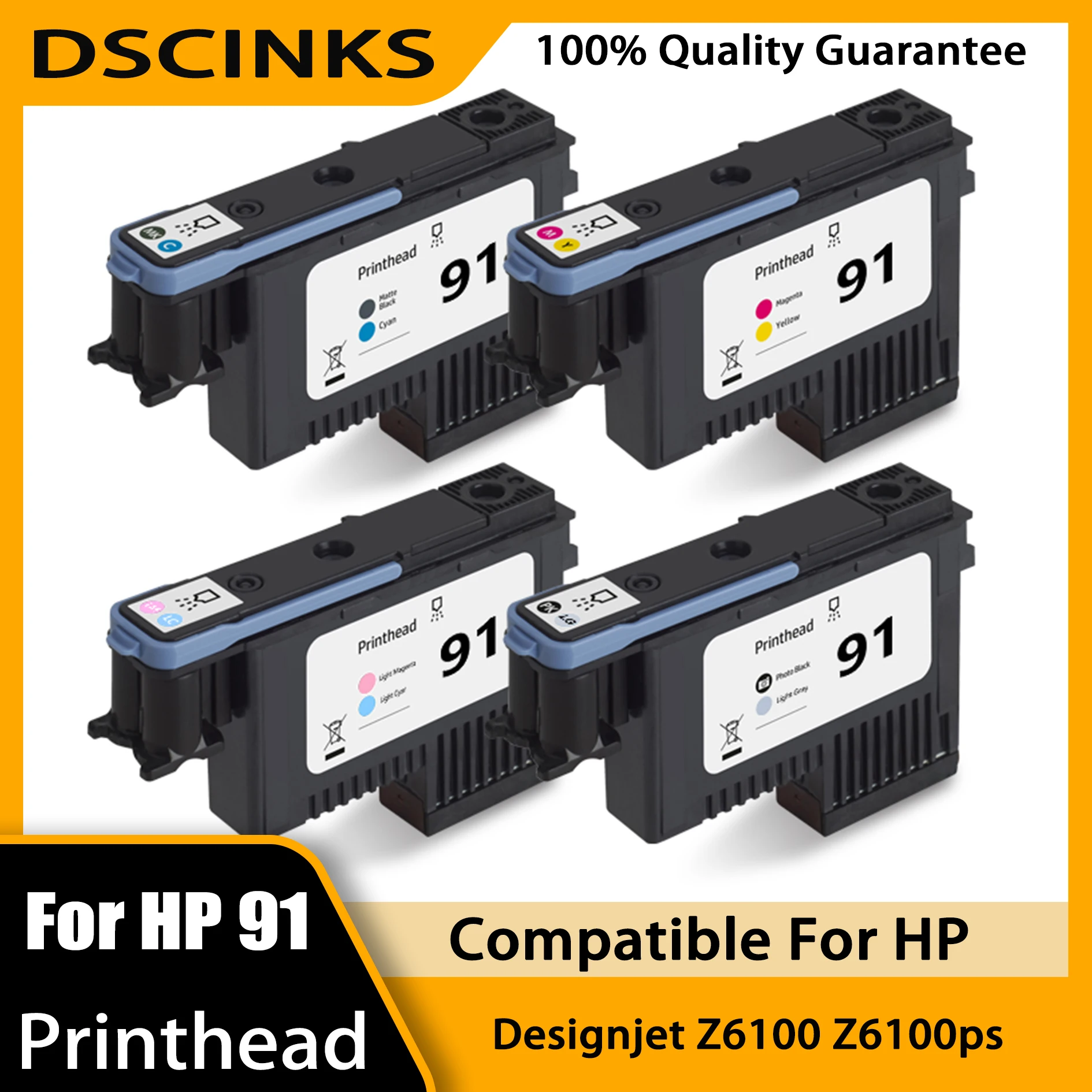 

For HP 91 C9460A C9461A C9462A C9463A Printhead Compatible Replacement for HP Designjet Z6100 Z6100ps Printer