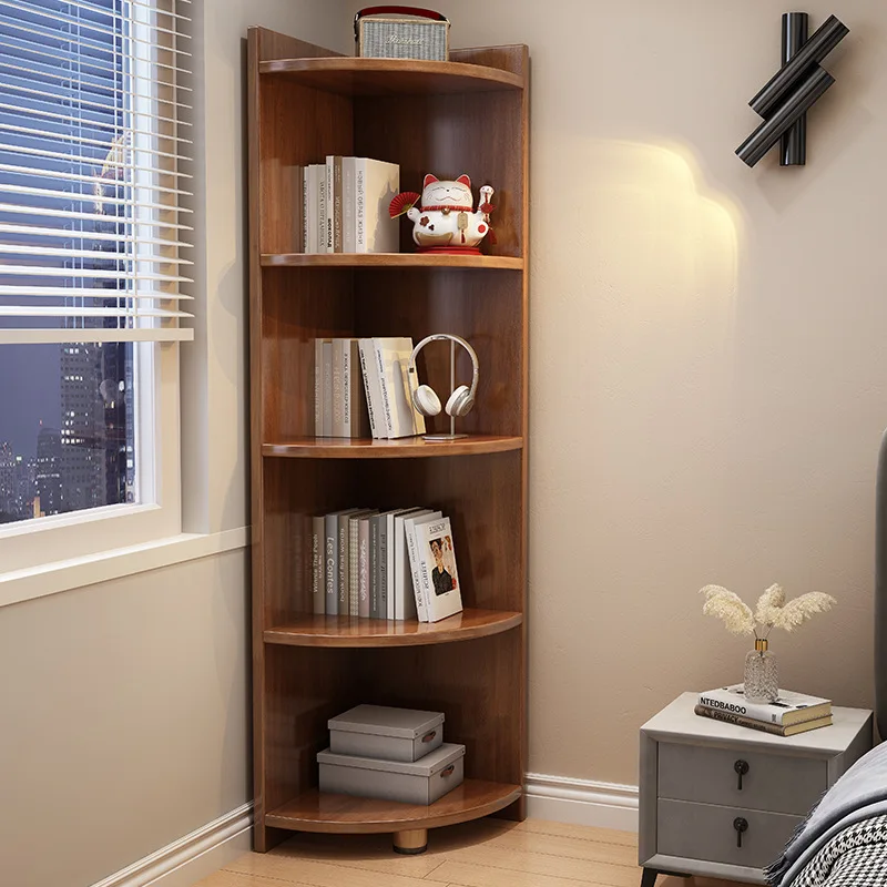 DSA Massivholz-Bücherregal, Bodenstehender Eckschrank, Wohnzimmer-Eckschrank, Dreieckiger Schlafzimmer-Eckschrank