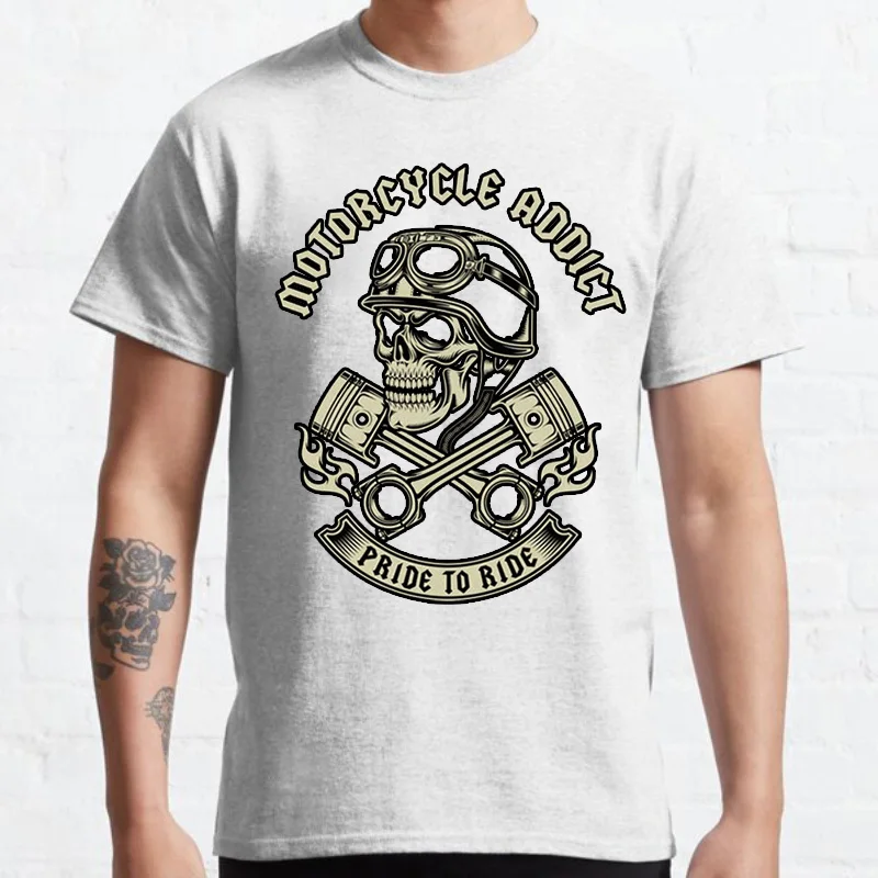 Chopper Bobber Motard Motorrad Tshirt Funny Motorcycle Addict Biker Graphic Tshirts Summer Vintage Cool Losse Women Men Tops Tee