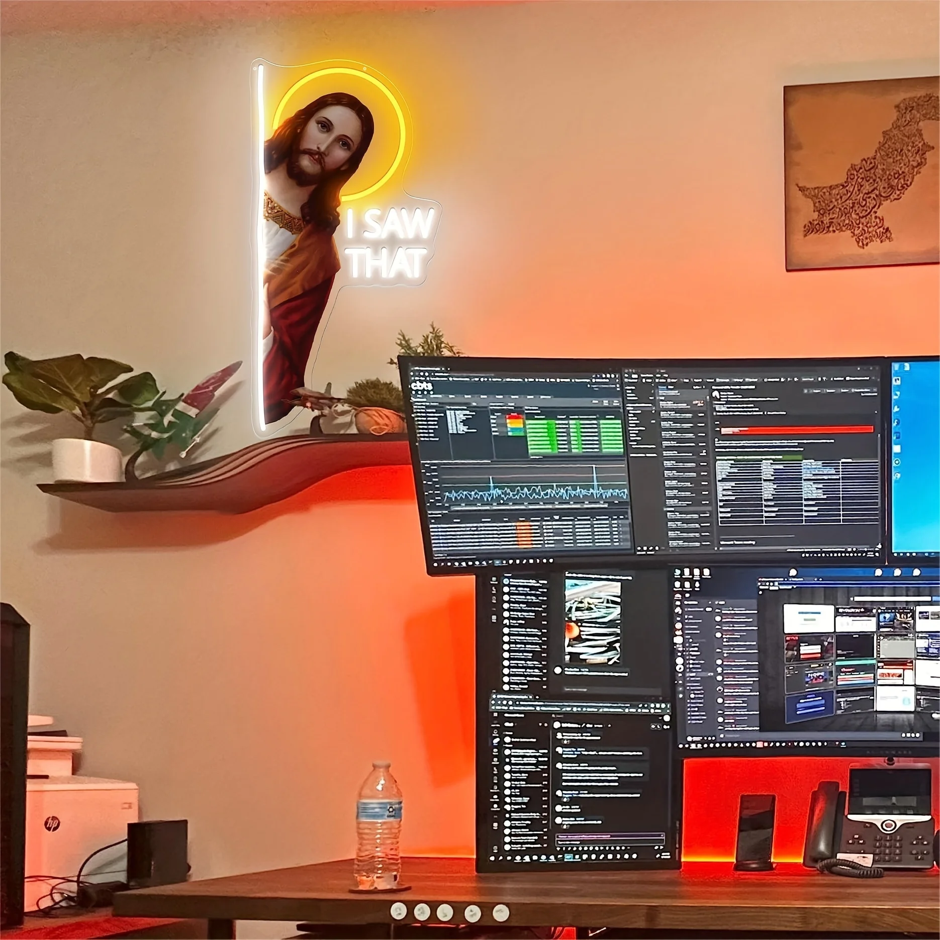 I Saw That Neon Sign God Neon Wall Decoration with Adjustable Brightness LED Light Room Living Room Decor Fun Gift for Friends