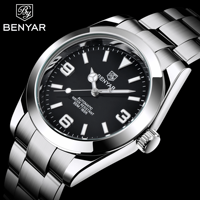 BENYAR 2025 New Men's Automatic Mechanical Watch Business Sports Luxury Men's Watches 50M Waterproof Clock Relogios Masculino