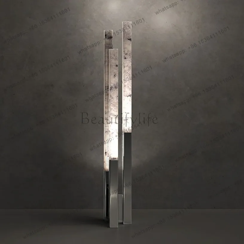 hot  exhibition hall imitation marble stainless steel floor ornament luminous hotel villa living room decoration