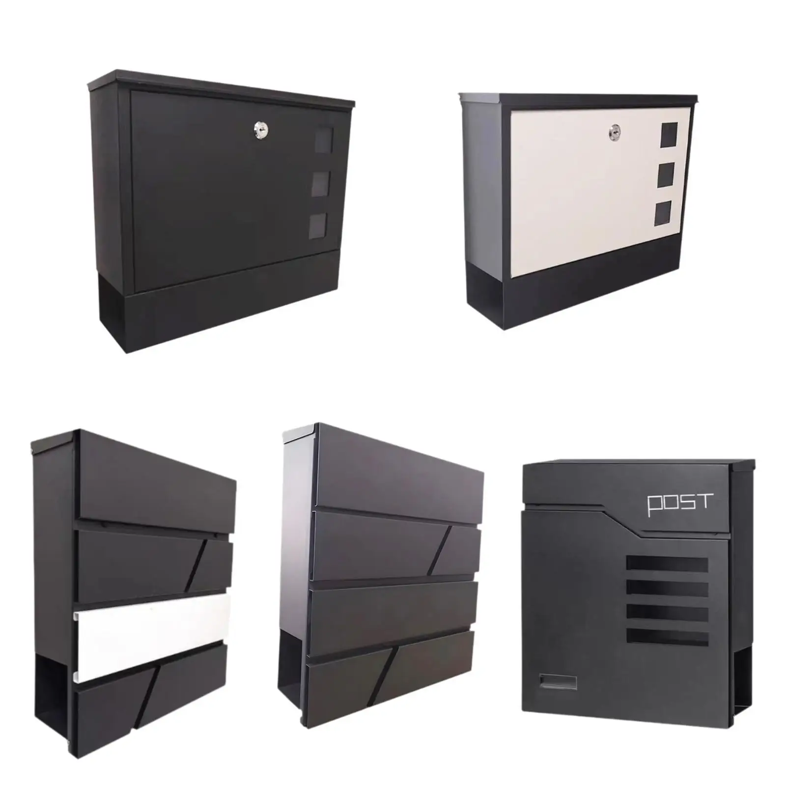 Wall Mount Mailbox Metal Letter Box for Outdoor Use with Lock for Daily Correspondence