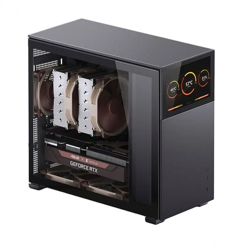 حقيبة كمبيوتر ساخنة D41 STD شاشة سوداء ATX PC Gaming CASE