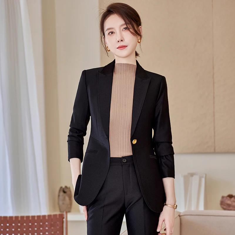 NAVIU Purple Suits Women New Autumn Fashion Temperament High End Business Long Sleeve Blazer And Pant Sets Office Lady Work Wear