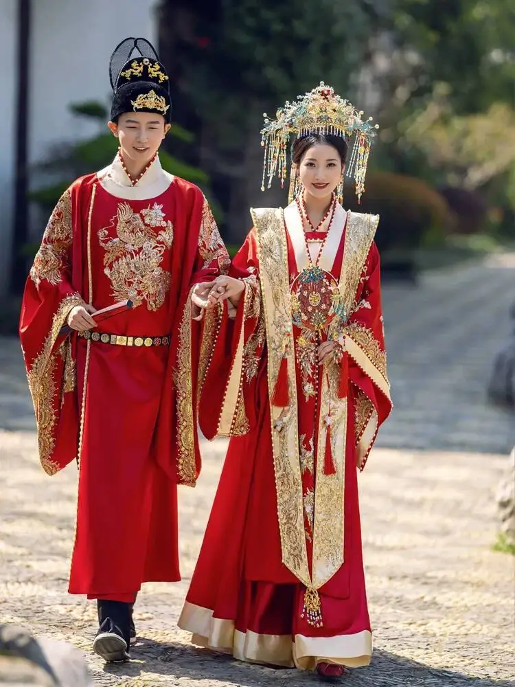 

Ming Dynasty Hanfu Wedding Dress 2026 New Style Full Set Bridal Chinese Wedding Gown With Elaborate Tail