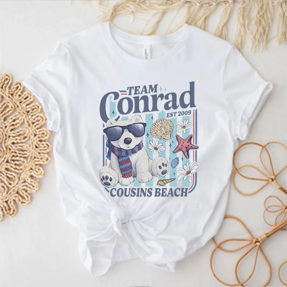 Equipe Conrad Junior Mint Bear Camiseta Verão I Turned Pretty Camiseta TSITP Camisa Cousins Camisas de Praia Verão Romance Book Tops