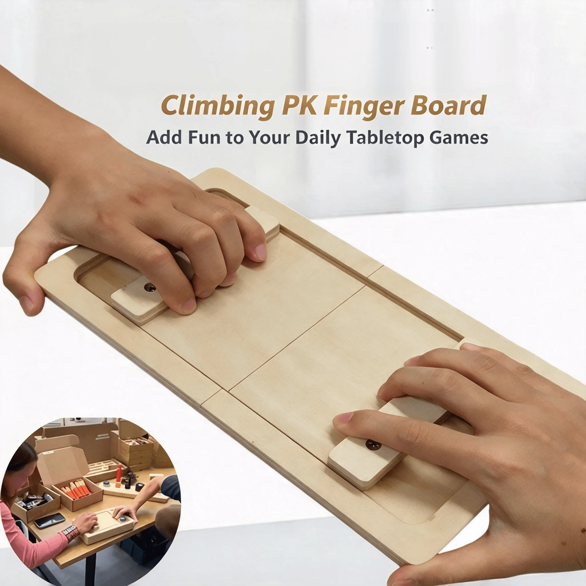 Wooden Finger Strength Board Creative Finger Wrist Strength Trainer Interactive Rehabilitation Training Board Entertainment Arti