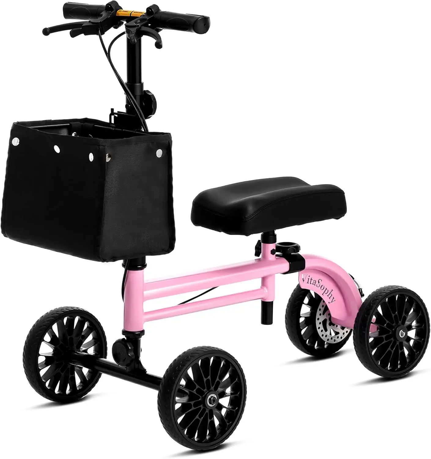 

Foldable Knee Scooter with Disc Brake, Steerable Walker for Adults, Crutch Alternative for Broken Foot or Injured Leg
