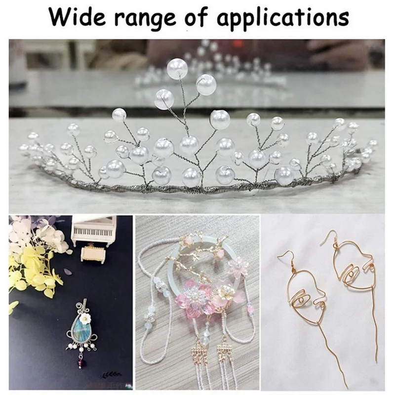 9 ロール 18 ゲージジュエリー銅クラフトワイヤー、変色しにくいジュエリービーズワイヤージュエリー作成用品 & クラフト用