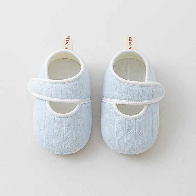 Newborn Infant Anti Slip First Walkers Cotton Soft-soled Walking Shoes for Baby Spring Summer Cute Solid Color Floor Shoes Socks