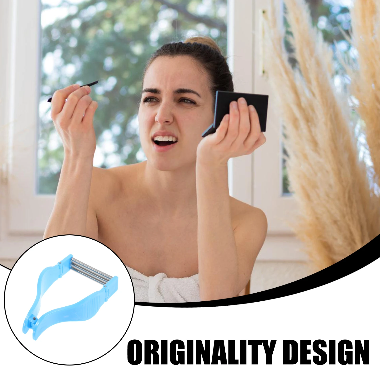 

Spring Epilator Hair Remover Blue Tool for Women Facial Hair Removal Lip Chin Mustache Rollers Portable Travel Size