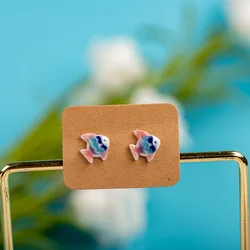 Porcelain Multicolor Ceramic Earrings Anti-allergic Cartoon cute little animal jewelry #LY531 Набор бижутерия для женщин