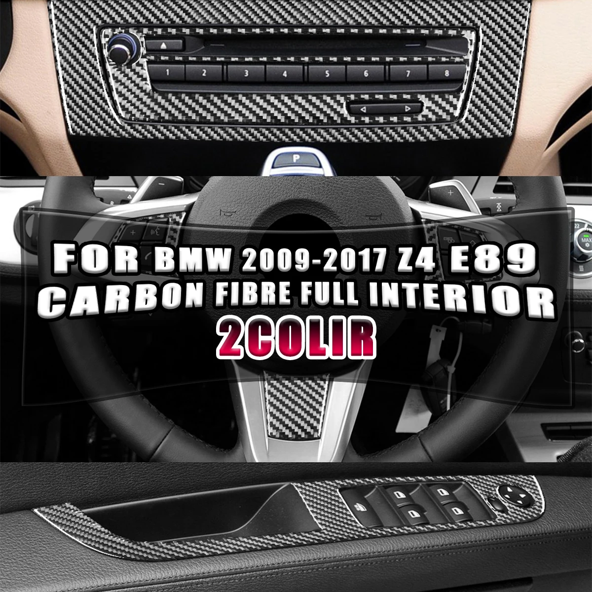 

Carbon Fibre Full Interior Accessories Real Carbon Fibre Stickers For BMW 2009-2017 Z4 E89 Car Accessories Ries Car Play Tools