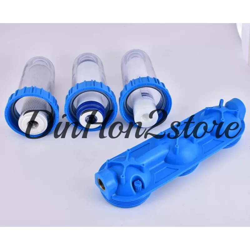 10 Inch 3-Stage Whole House Water Filter Transparent Housing Pre-Filtration System for Kitchen