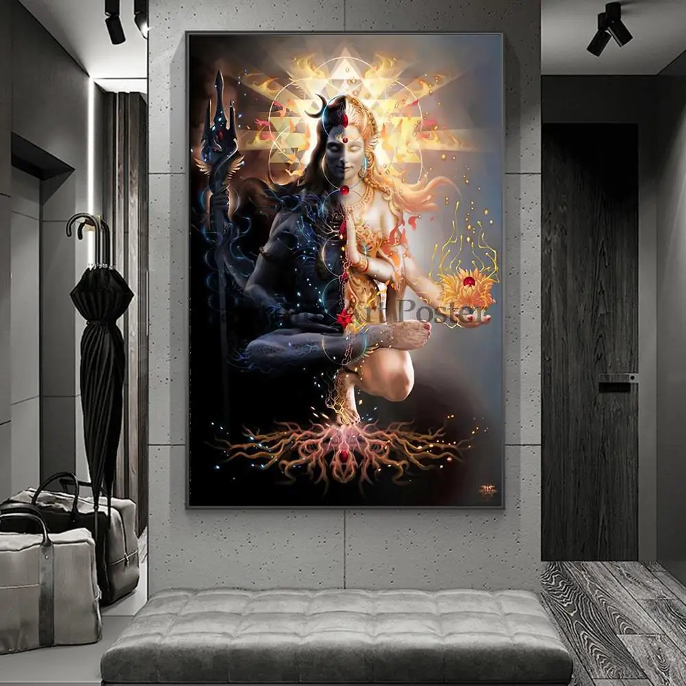 lord shiva Artwork Canvas Interior Paintings Prints Vintage Scandinavian Wall Posters Pictures Room Decor Cuadros Para Salon