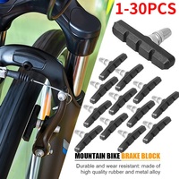 1-30Pcs V Type Silent Brake Pads Shoes Bicycle Cycling Mountain Bike Dead Speed Brake Pads V Brake System Brake Cycling Part ﻿