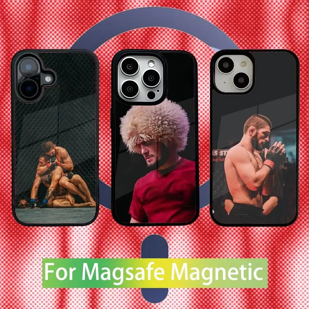 

K-Khabib N-Nurmagomedov Phone Case For iPhone 17,16,15,14,13,12,11 Pro,Max,Plus,Mini,Air,E Magnetic Magsafe Cover