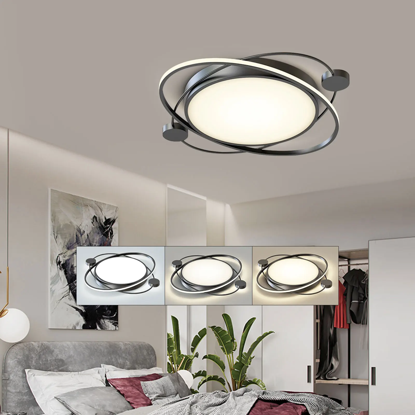 Modern Ceiling Light LED Ceiling Lamp Dimmable Ceiling Light for Hallways/Warehouses/Offices/Hotels/Stores Remote Control