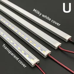 Tira de luces LED rígidas en forma de U para iluminación interior, tira de luces LED de 1-30 piezas, DC12V, 50CM, 20 pulgadas, SMD5730, 36LED