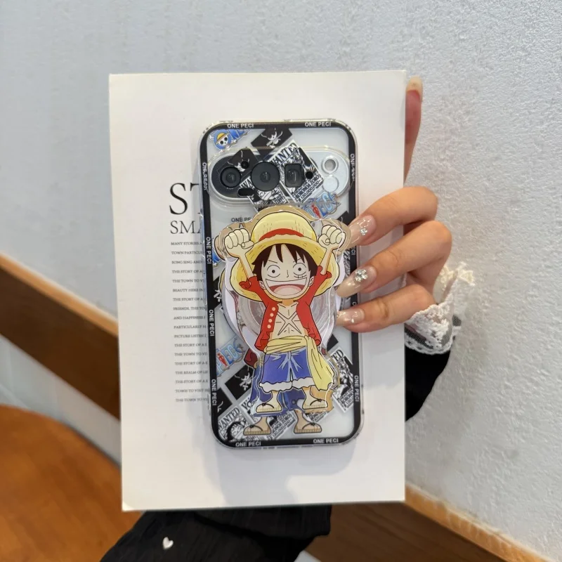 كارتون لطيف O-One P-Piece لوفي Magsafe شحن لاسلكي جراب هاتف لجوجل بكسل 9 10 برو XL 9Pro 10Pro 9Pro حامل مغناطيسي