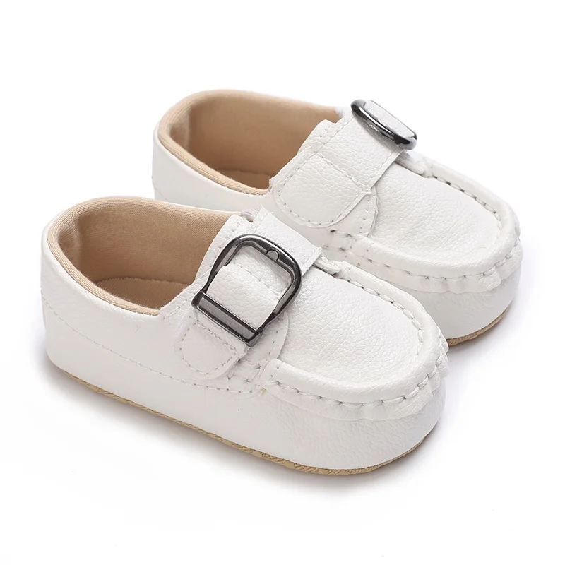 Infant Pre-Walker Shoes Baby Shoes 0-18M Boys Girls White Christening Moccasin Slip On Peas Shoes Footwear
