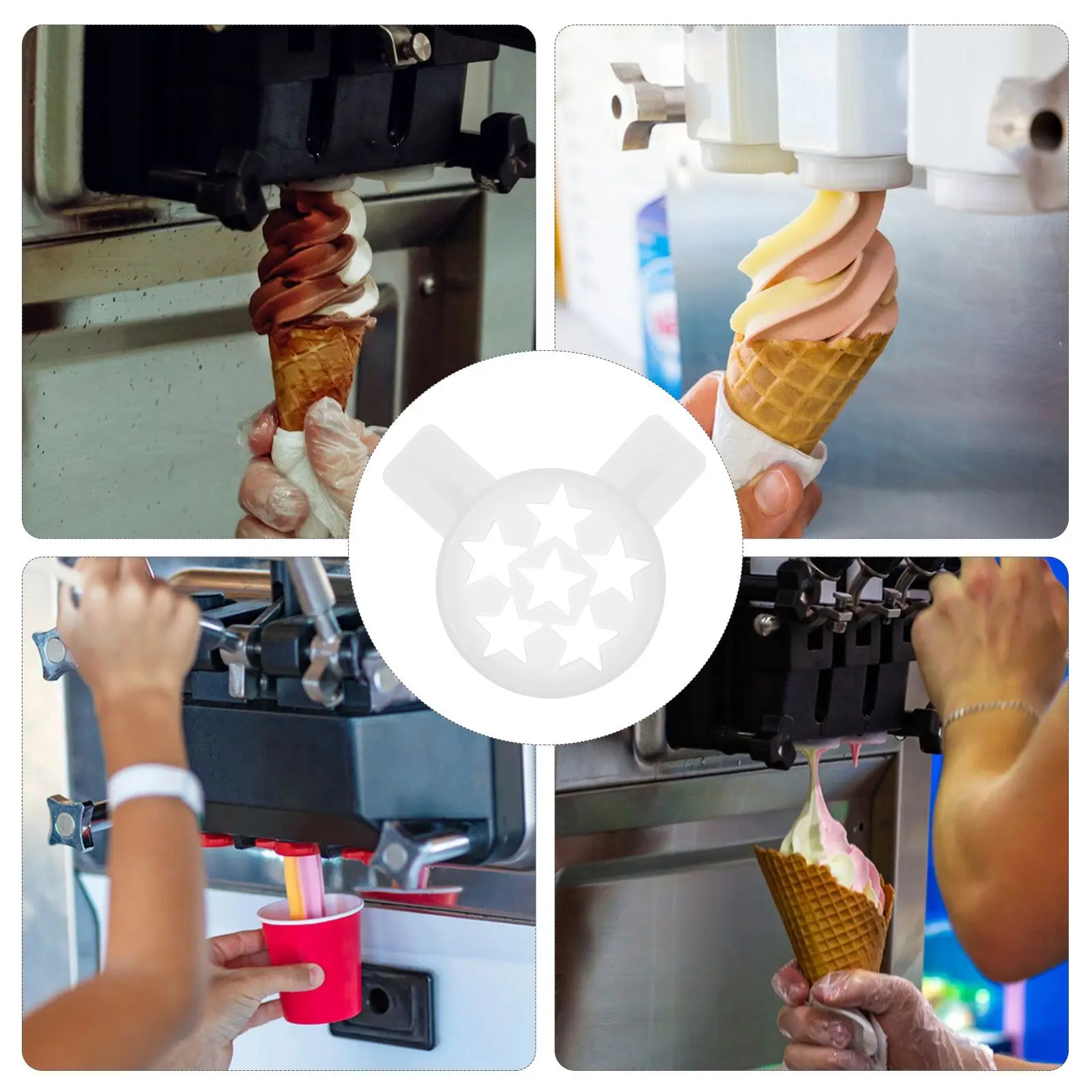 Ice Cream Shaping Nozzle Ice Cream Machine Outlet Nozzle Reusable Ice Cream Dispenser Nozzle Ice Cream Machine Replace Accessory