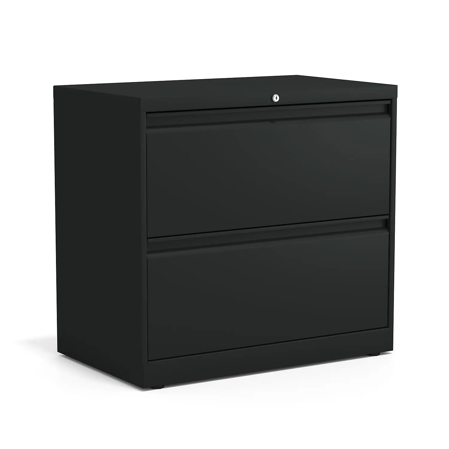 2-Drawer Lateral File Cabinet, Letter & Legal, Lockable, Black