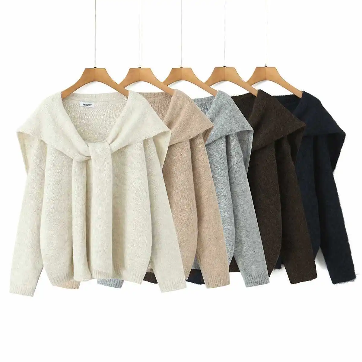 

Women's Knitted Sweater Set With Shawl Autumn Winter European Style Two-Piece Suite Comfortable Soft Material Fashionable Top