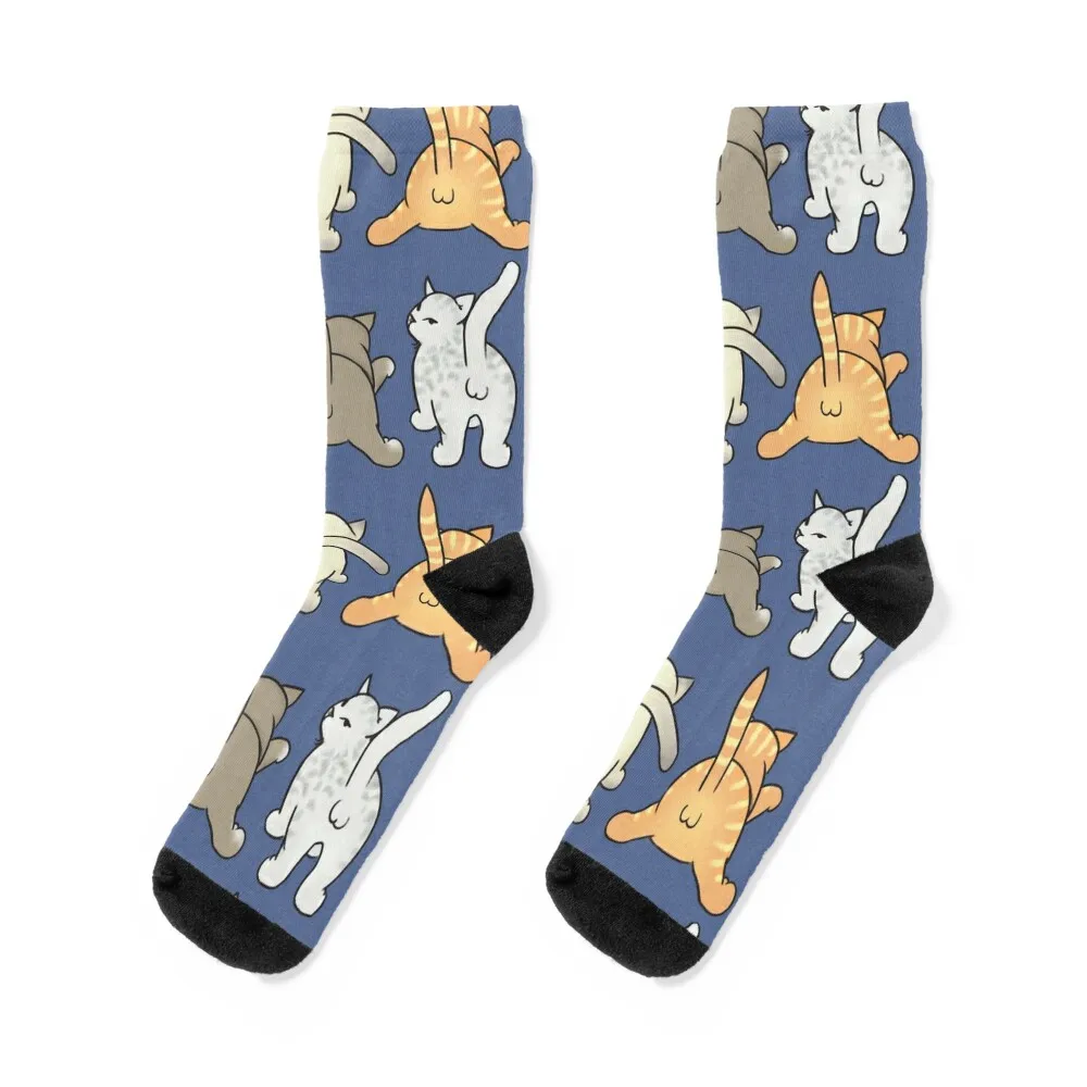 

Funny Cat Butts with Balls Colored Pattern II Socks Lots snow Antiskid soccer short Ladies Socks Men's