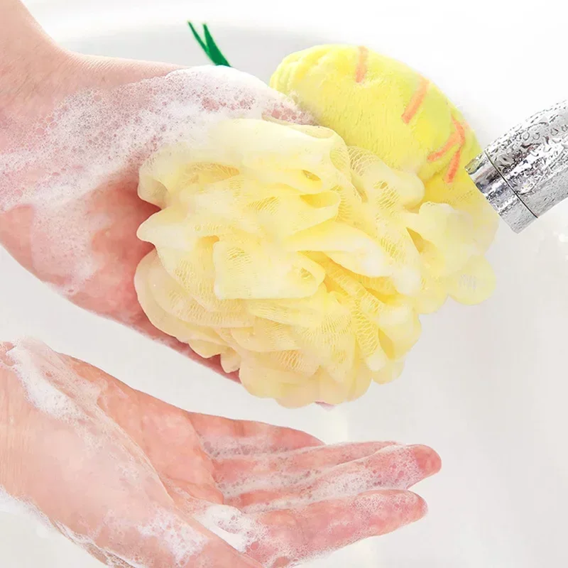 Large Size Bathing Foam Bath Sponge Fruit Shaped Shower Ball Soft Exfoliating Body Scrub Cleaning Care Tool Bathing Accessories view 6
