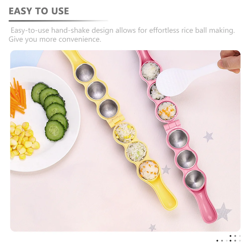 

Rice Ball Mold Plastic Stainless Steel Hand-Shake Design DIY Sushi Onigiri Maker Kitchen Utensils Rice Ball Mold Kit