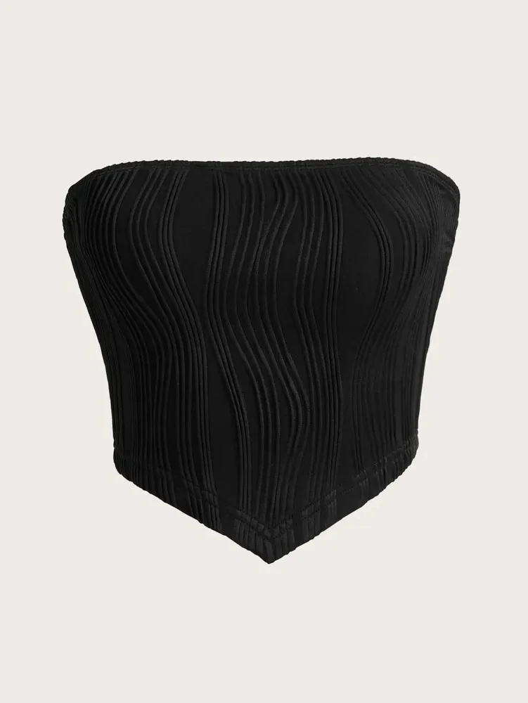 

Sexy Rib Knit Strapless Crop Tube Top Women Summer Y2K Clothes Sleeveless Off The Shoulder Tank Top Streetwear Club Party 2024